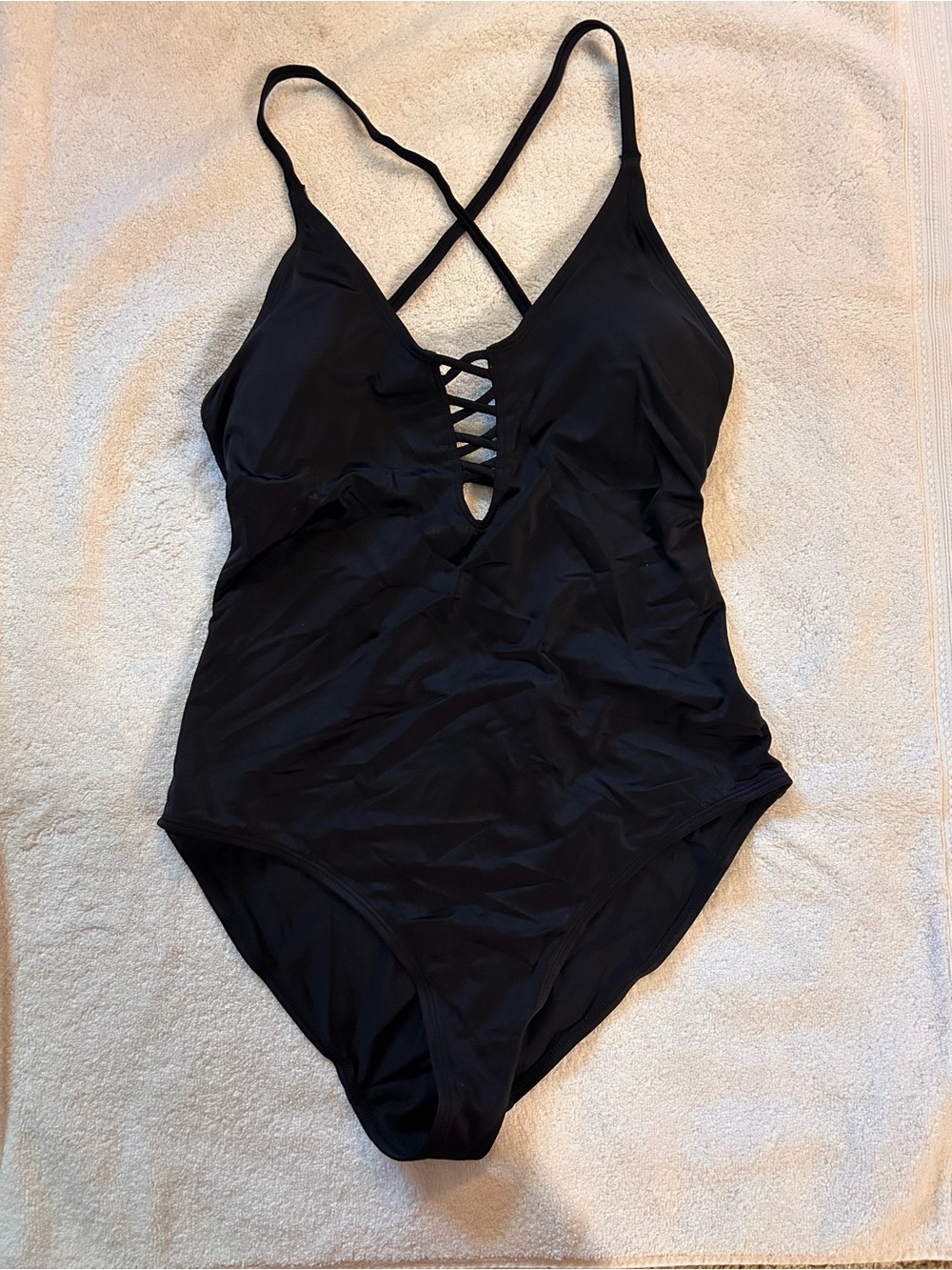 Black Crisscross One-Piece Swimsuit - Women Swim